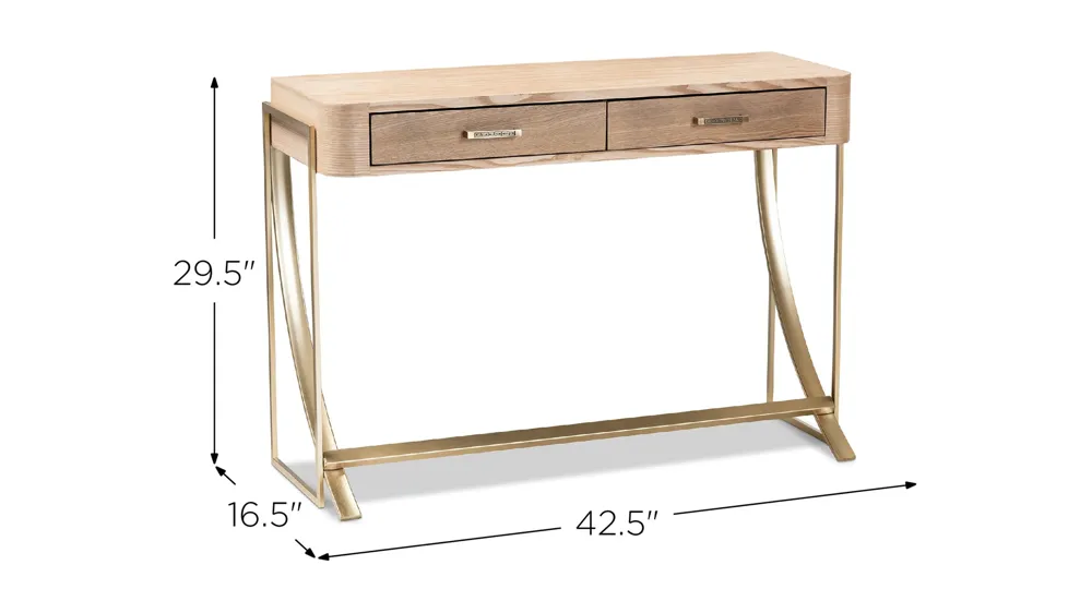 Lafoy 2-Drawer Console Table Dimensions