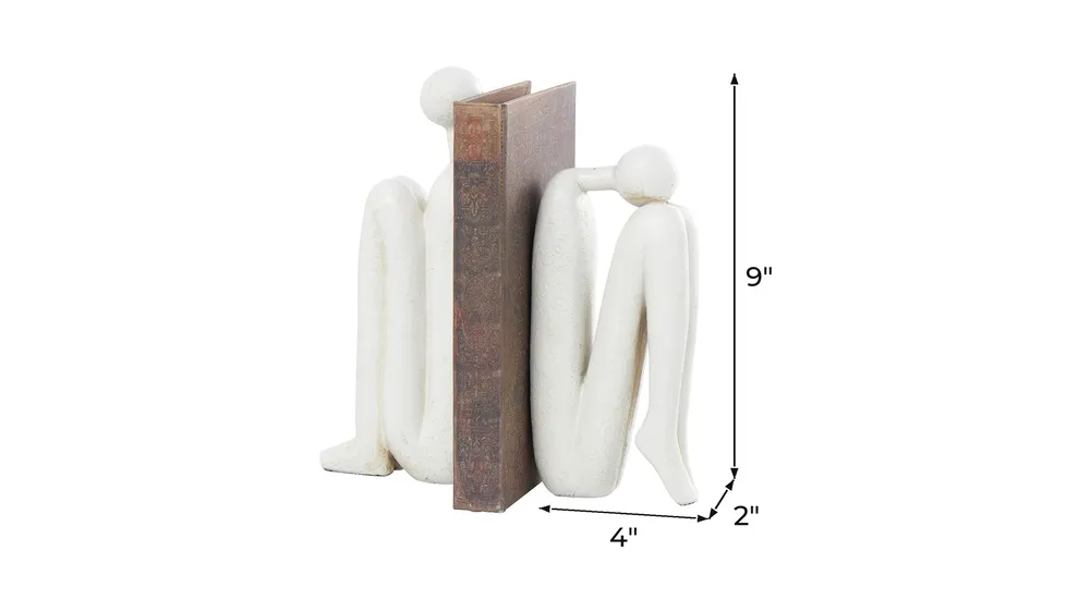 Ivy Collection People Tucked Bookends Set Dimensions