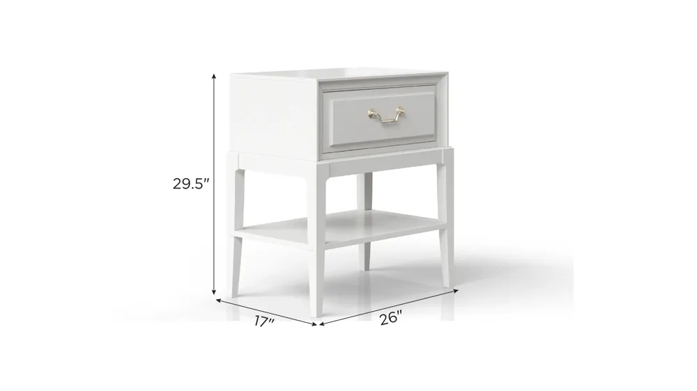 Renascence 1 Drawer Nightstand Dimensions