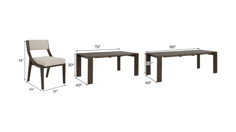 Matisse 5-pc. Dining Set Dimensions