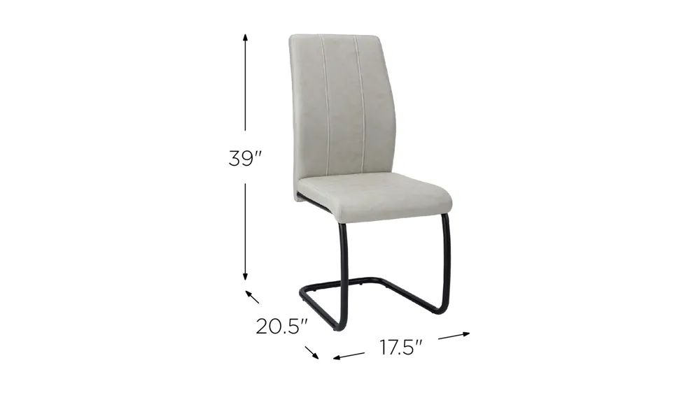 Monarch Faux Suede Dining Chair- Set of 2 Dimensions