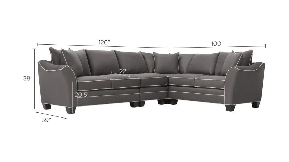 Foresthill 4-pc. Loveseat Sectional Sofa Dimensions