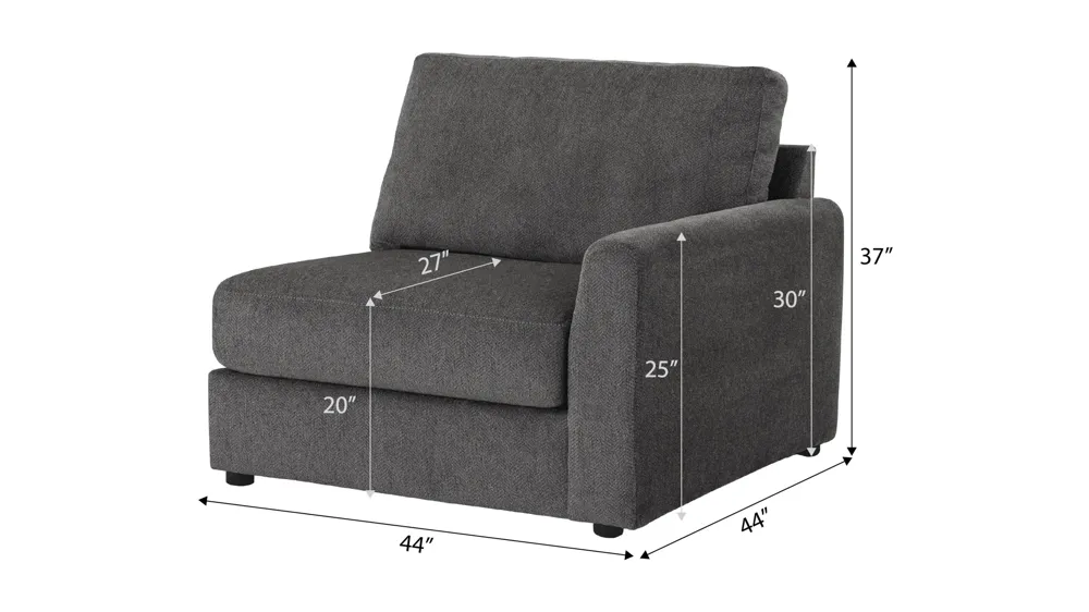 Tessa Right Arm Facing Chair Dimensions
