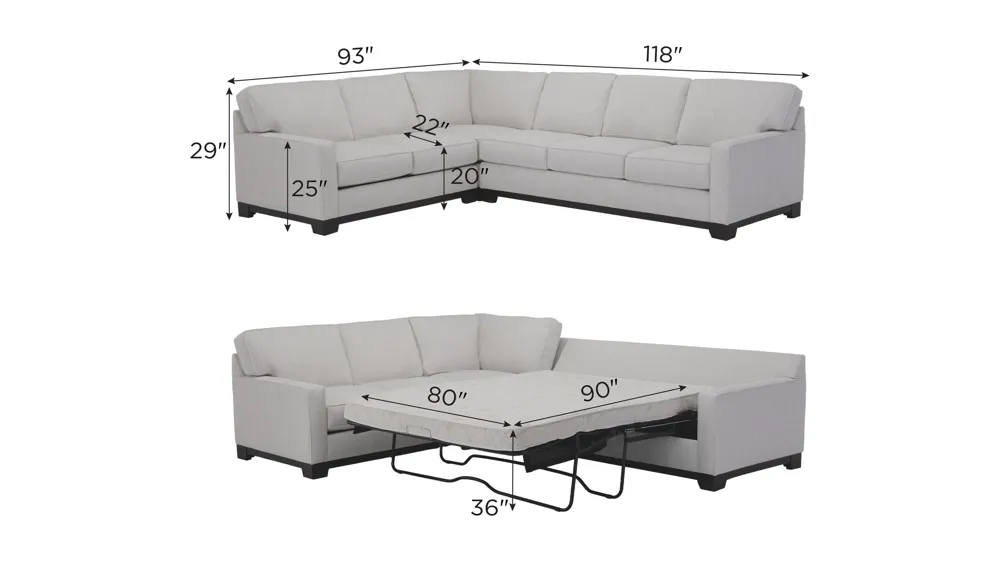 Artemis I 3-pc. Sectional Dimensions