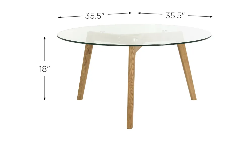 Jacky Round Glass Coffee Table Dimensions