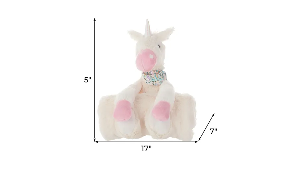 Mina Victory Plush Unicorn With Blanket Dimensions