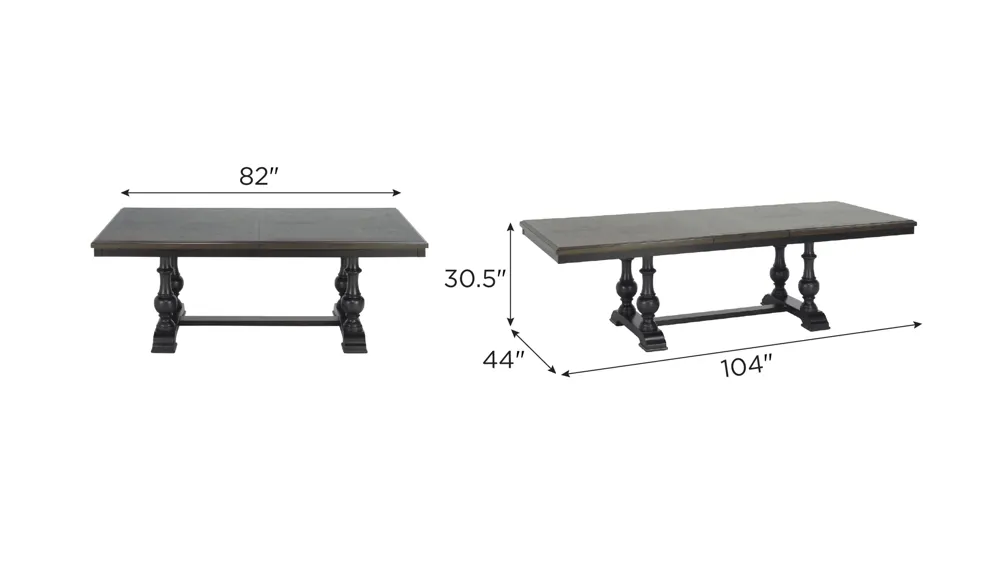 Montane Dining Table W/ Leaf Dimensions