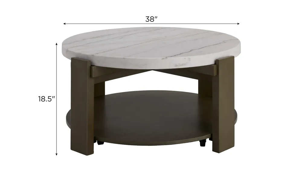 Ryle Coffee Table w/ Casters Dimensions