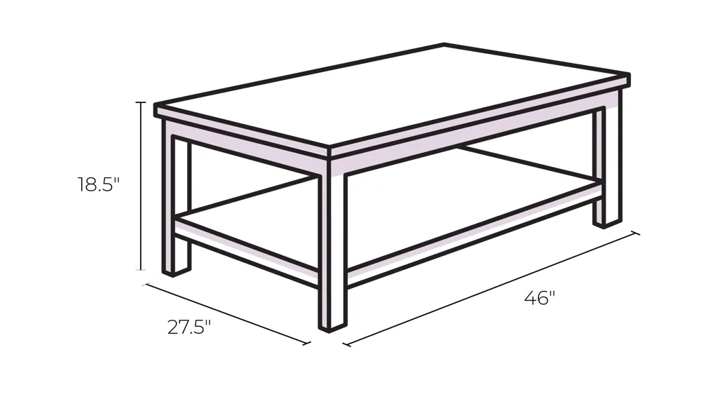 Scottsdale Rectangular Coffee Table Dimensions