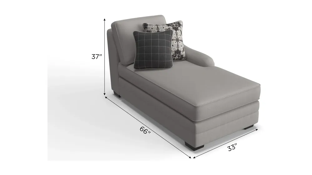 Caid Chenille Right Arm Facing Chaise Dimensions