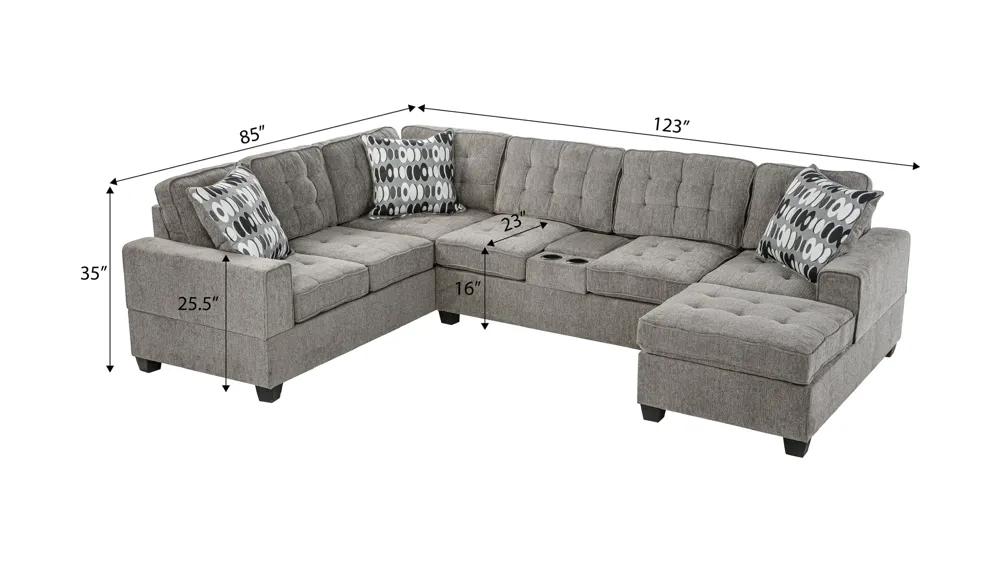 Oslo 3-pc. Sectional Dimensions