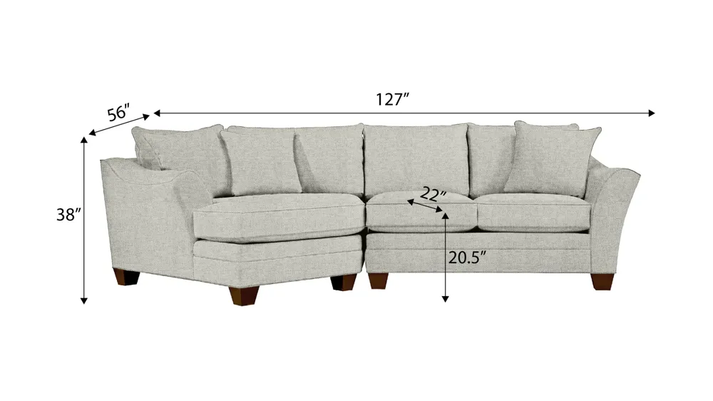 Foresthill 2-pc. Left Hand Cuddler Sectional Sofa Dimensions