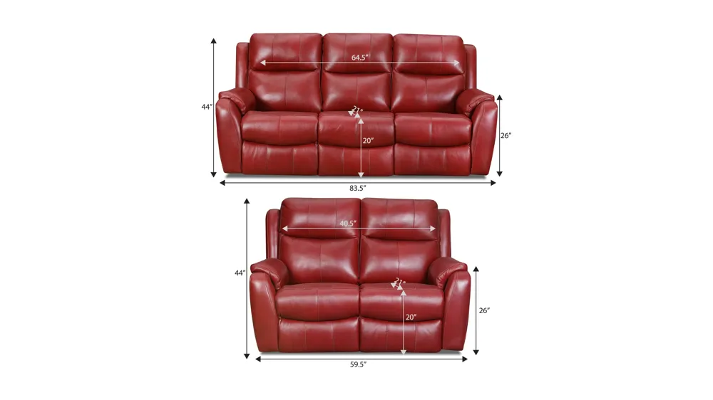 Stevens Reclining 2-pc. Living Room Set Dimensions
