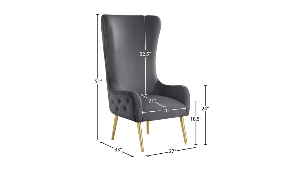 Alexander Velvet Accent Chair Dimensions