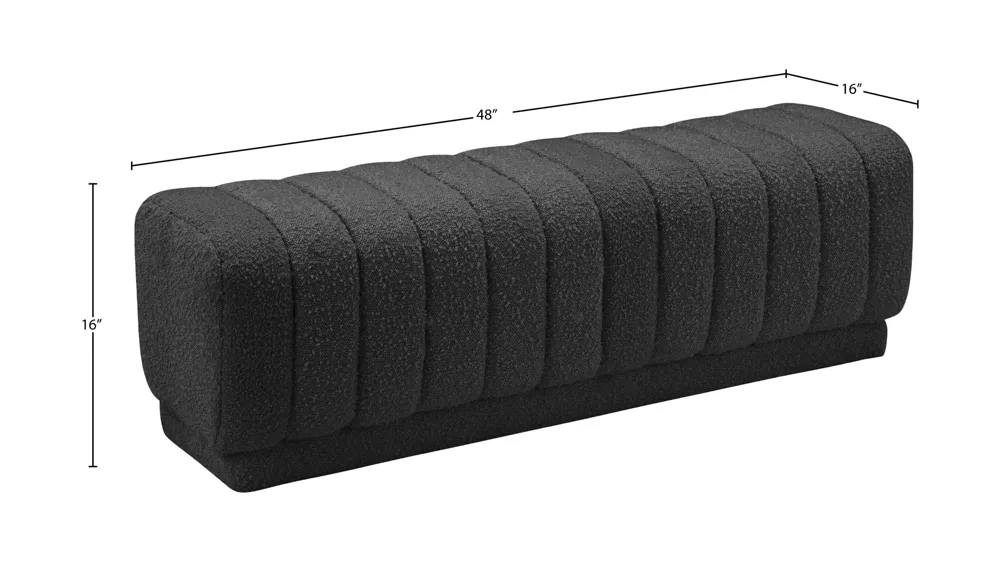 Heathrow Boucle Fabric Ottoman/Bench Dimensions