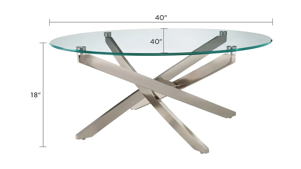 Zila 2-pc. Glass Top Coffee Table Dimensions