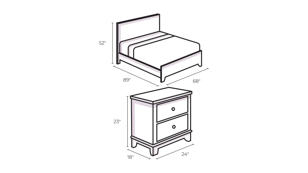 Marquis 3-pc. Bedroom Set Dimensions