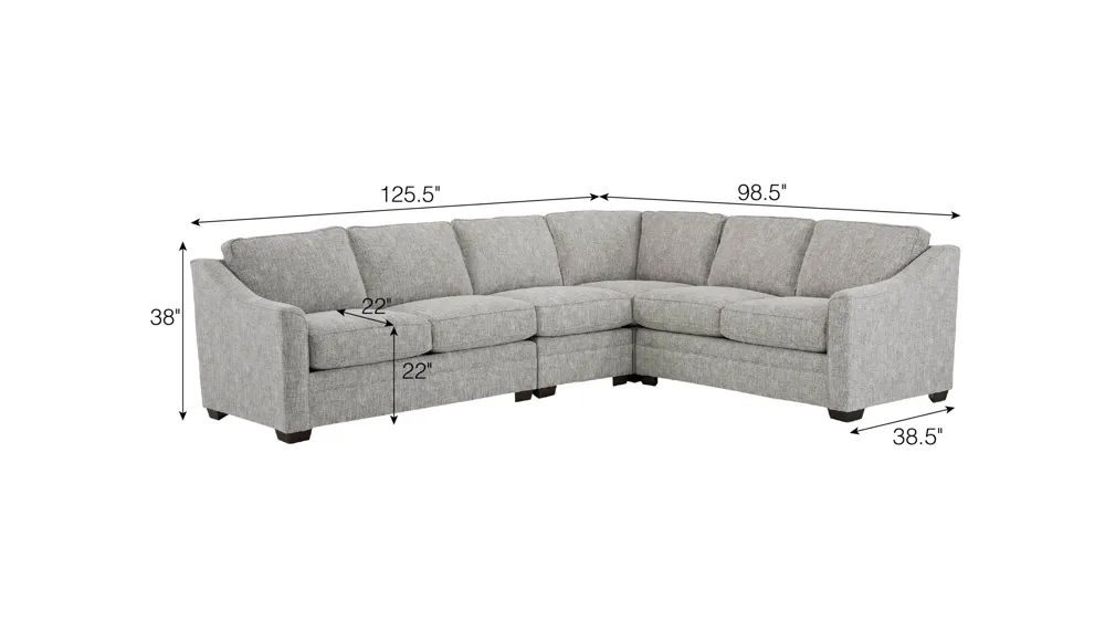 Fairhaven 4-pc. Sectional Dimensions