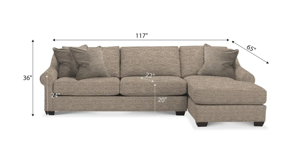 Thatcher 2-pc. Sectional Dimensions
