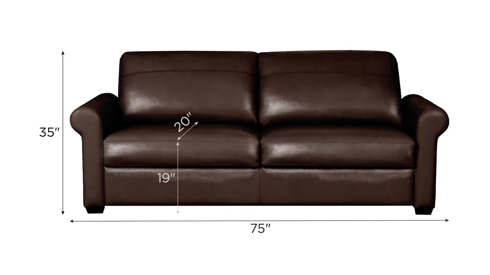 Harley 2-pc. Leather Sofa Dimensions