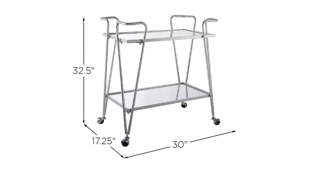 Mid-Century Bar Cart Dimensions
