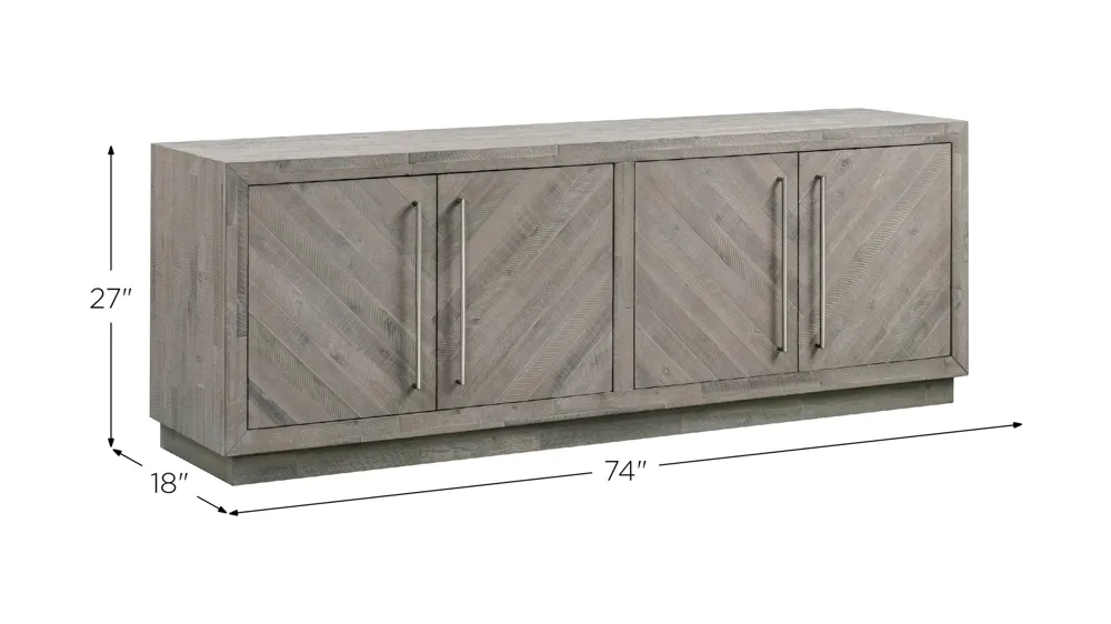 Alexandra Solid Wood 74" Media Console Dimensions