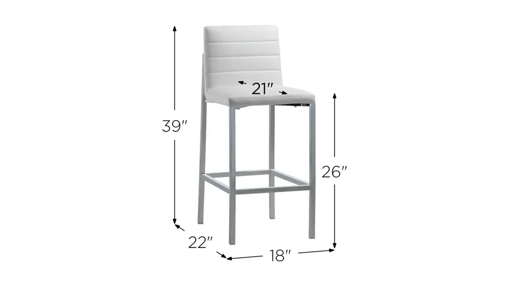 Amalfi Metal Back Counter Stool- Set of 2 Dimensions