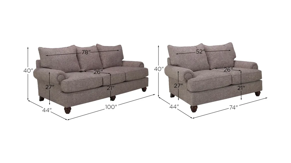 Hargrove Living Room Set Dimensions