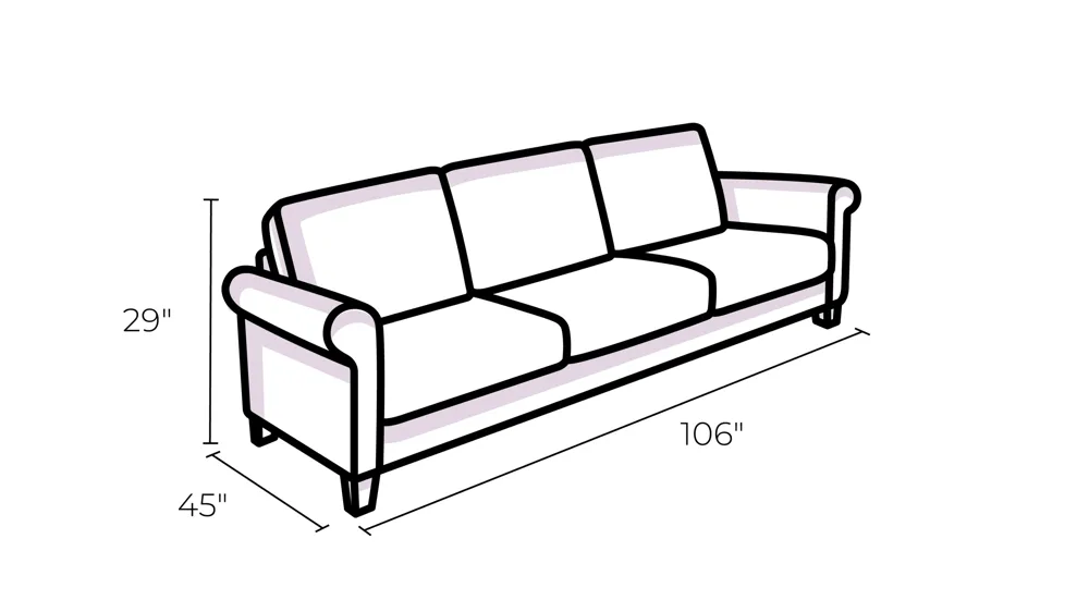 Liam Left Arm Facing Sofa Dimensions