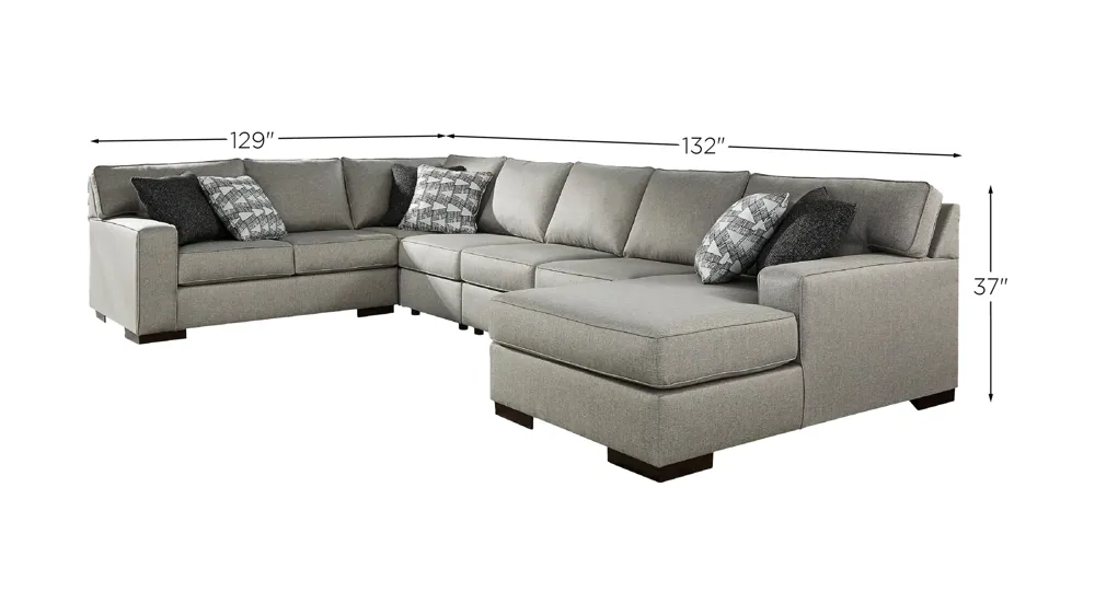 Marsing Nuvella 5-Piece Sectional with Chaise Dimensions