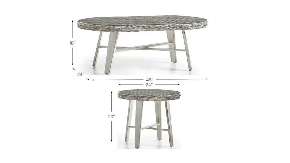 Grand Isle 2-pc. Outdoor Round Table Set Dimensions