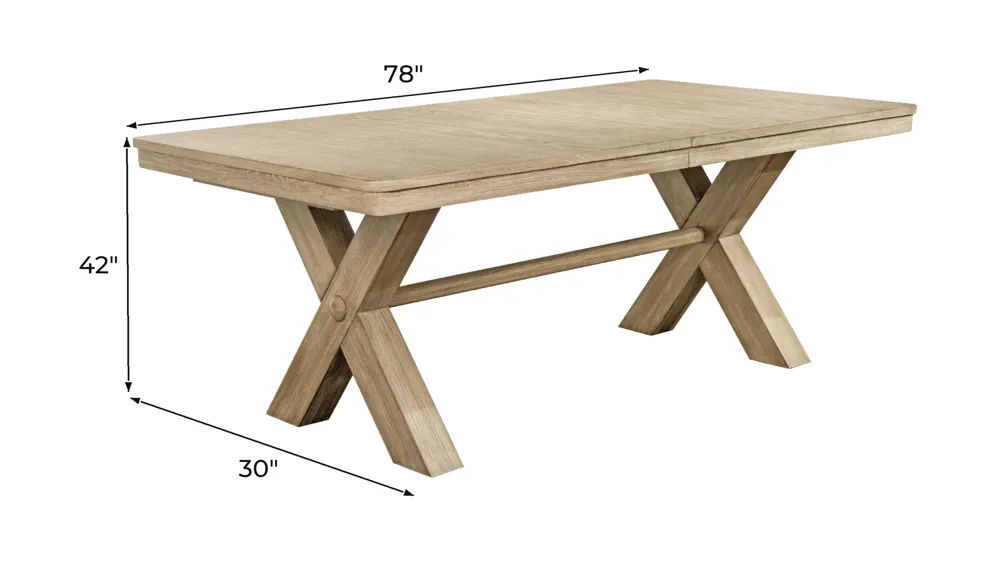 Torrin Dining Table w /Leaf Dimensions