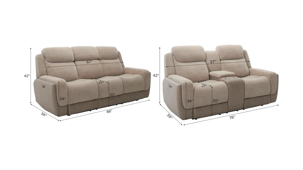 Novah Living Room Set Dimensions