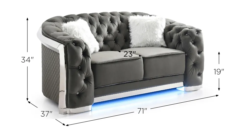 Sapphire Loveseat Dimensions