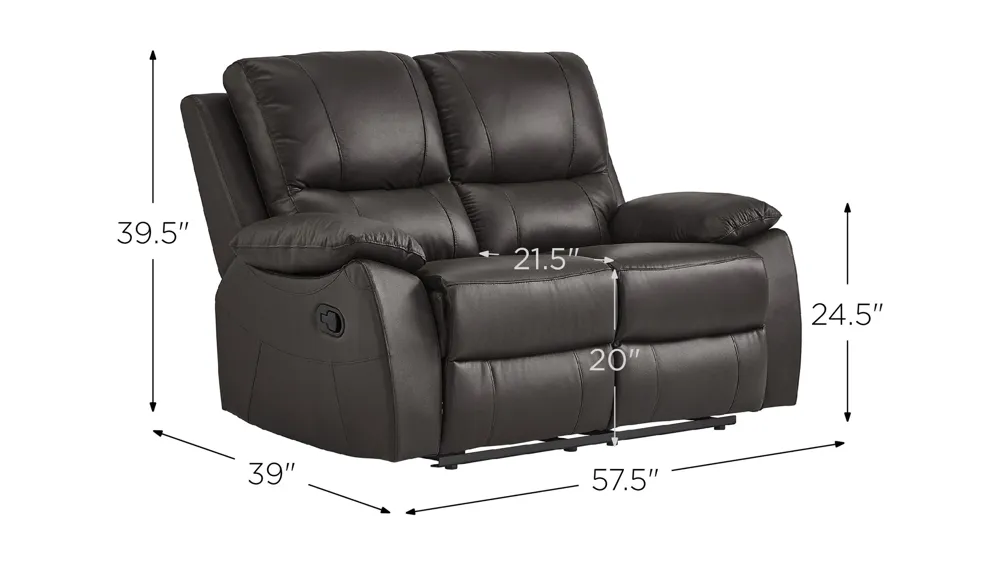 Delara Double Reclining Love Seat Dimensions