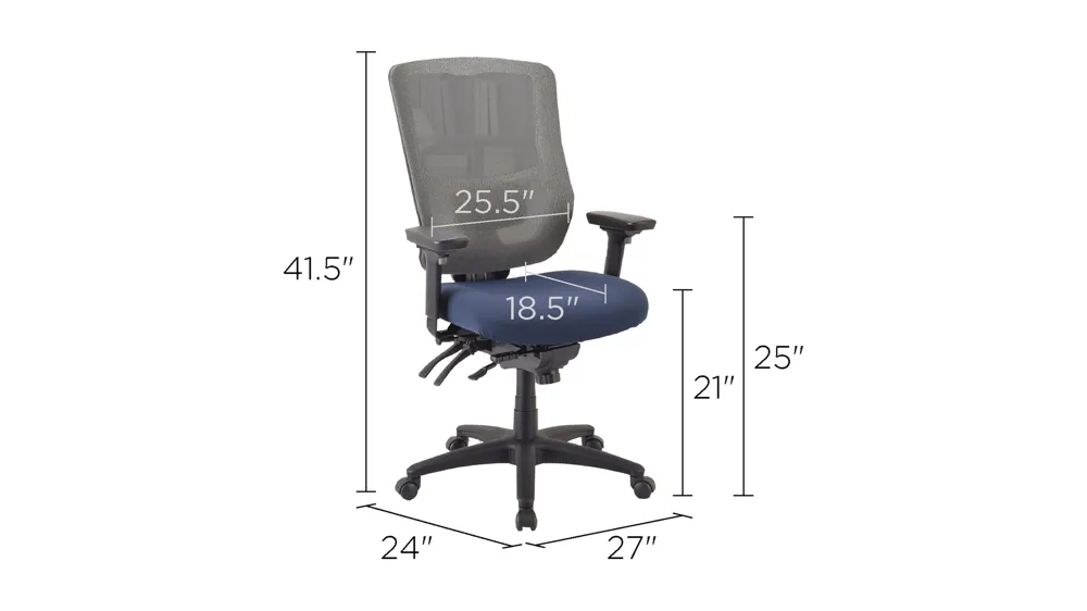 Tempur-Pedic Mesh Back Home Office Chair Dimensions