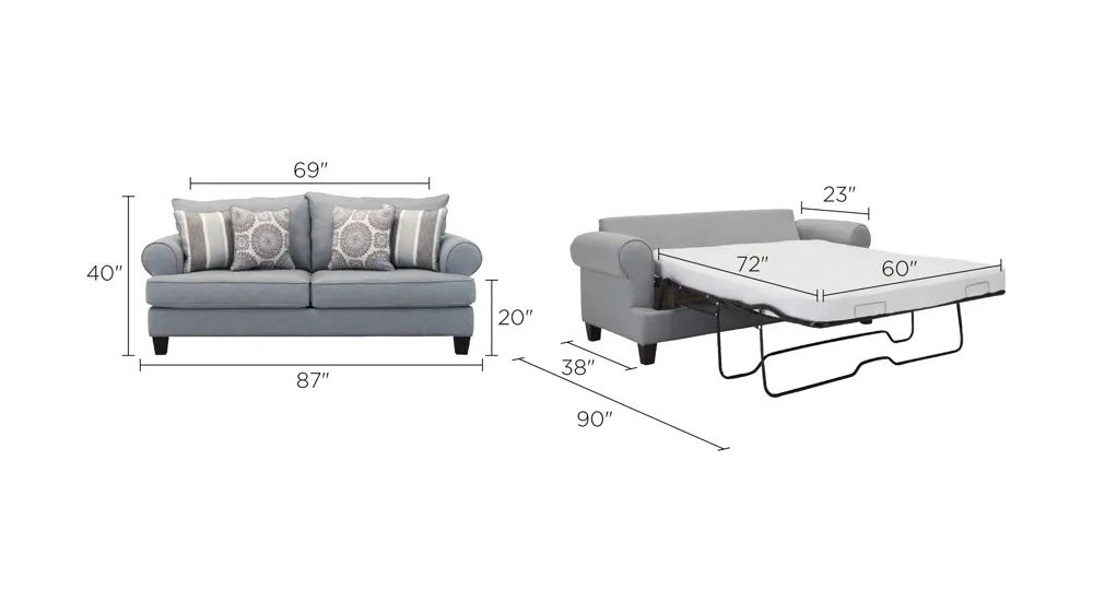 Azlyn Queen Sleeper Dimensions