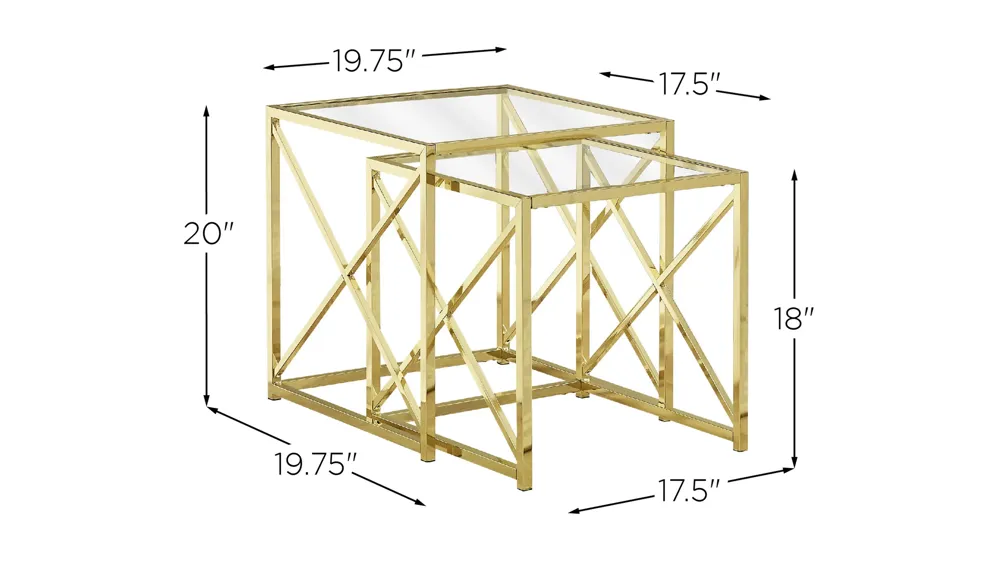 Monarch Specialties 2pc. Nesting Tables Dimensions