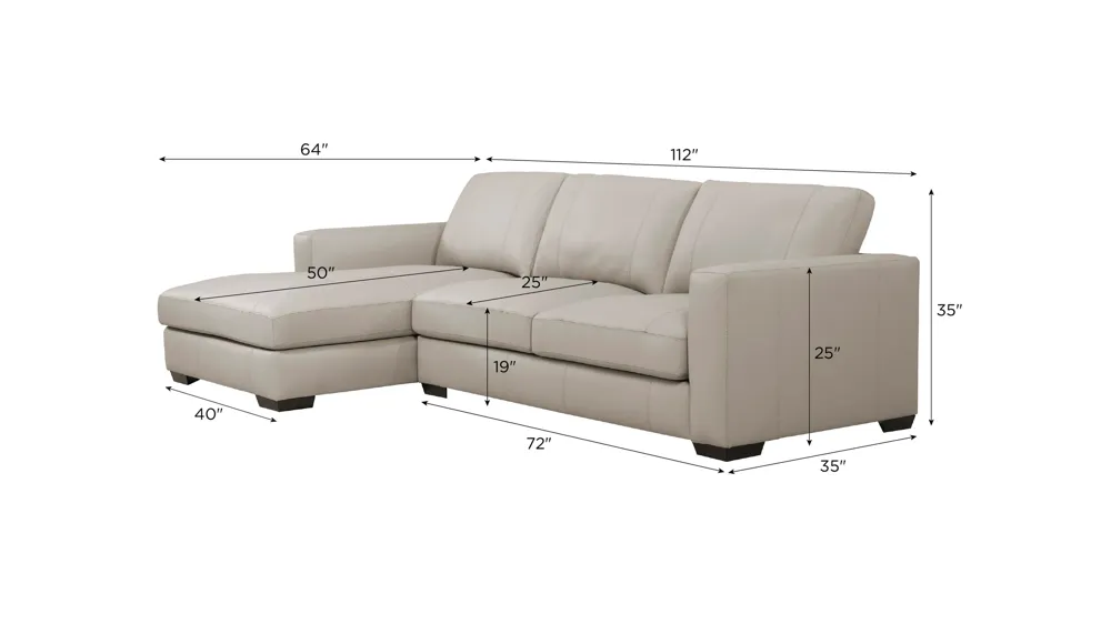 Oaklynn Leather 2-pc. Sofa Chaise Dimensions