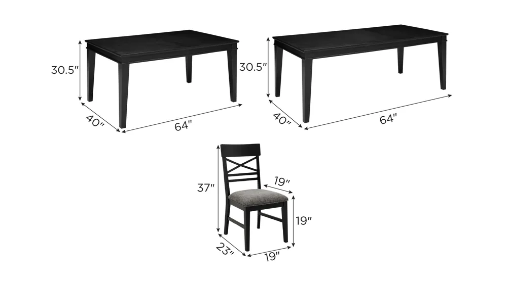Halden 7-pc. Dining Set Dimensions