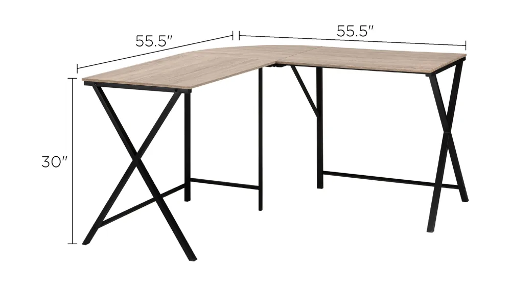 Balthazar L-Shaped Computer Desk Dimensions