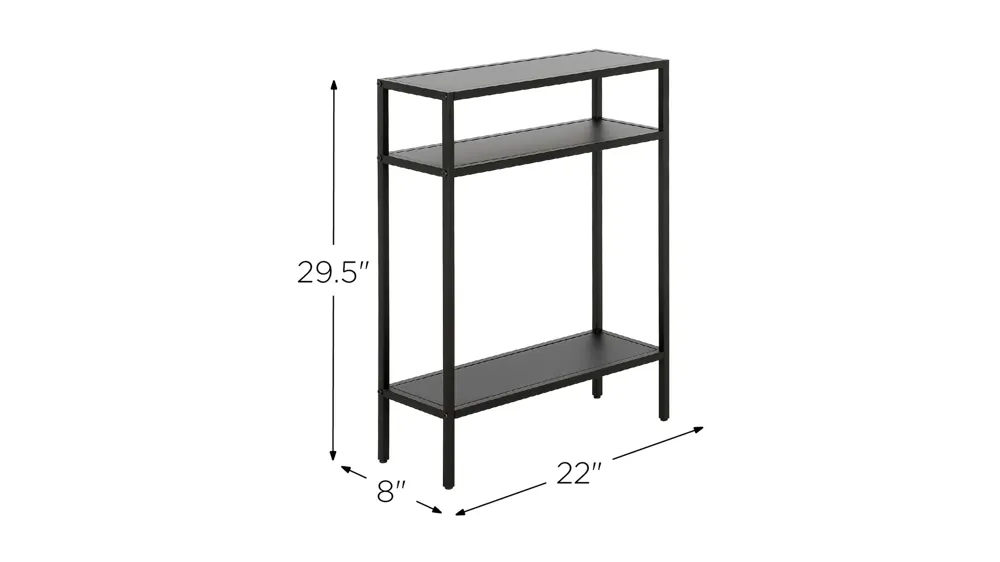 Owen 22" Console Table with Metal Shelves Dimensions