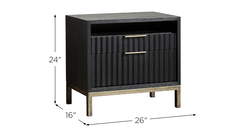 Kentfield Solid Wood Two Drawer Nightstand Dimensions