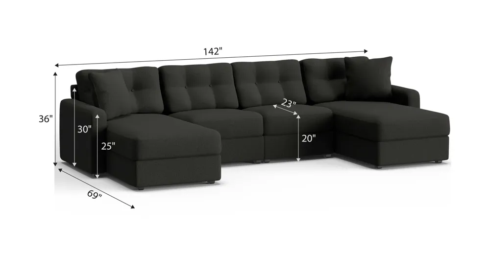ModularOne 4-pc. Sectional Dimensions