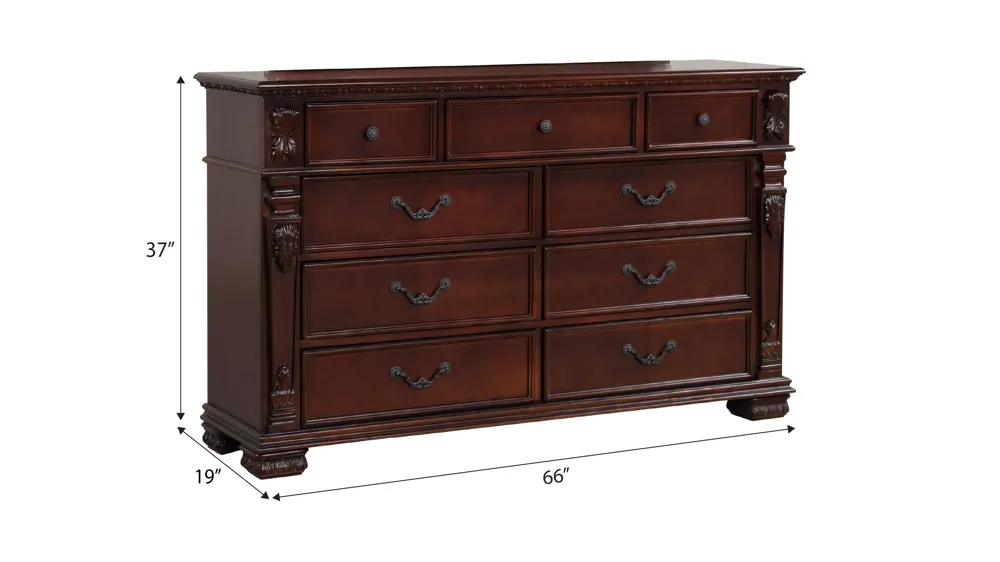 Lyndon 9 Drawer Dresser Dimensions