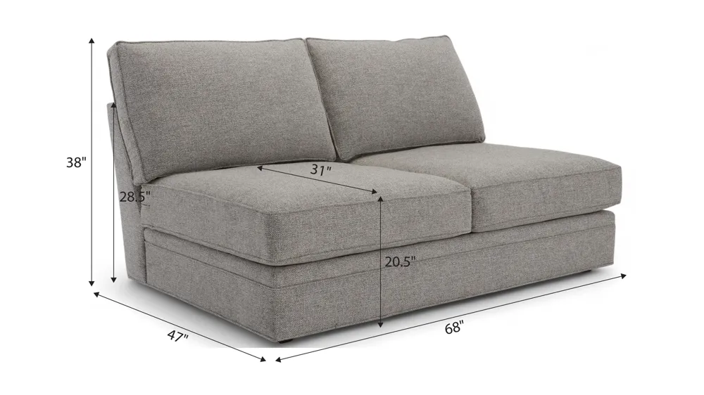 Nelson Armless Loveseat Dimensions