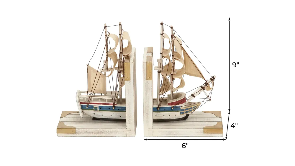 Ivy Collection Sail Boat Bookends Set Dimensions