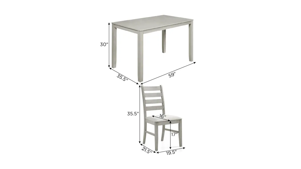 Pascal 5-pc. Dining Set Dimensions