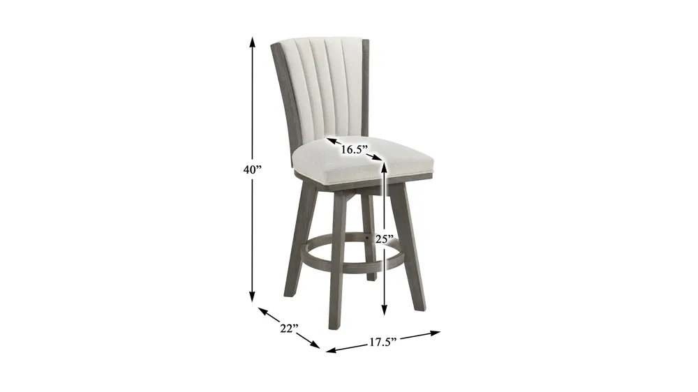 Maximus Counter Height Swivel Stool Dimensions
