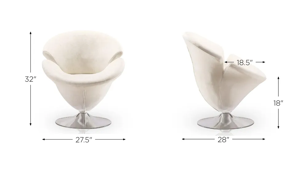 Tulip Swivel Accent Chair (Set of 2) Dimensions